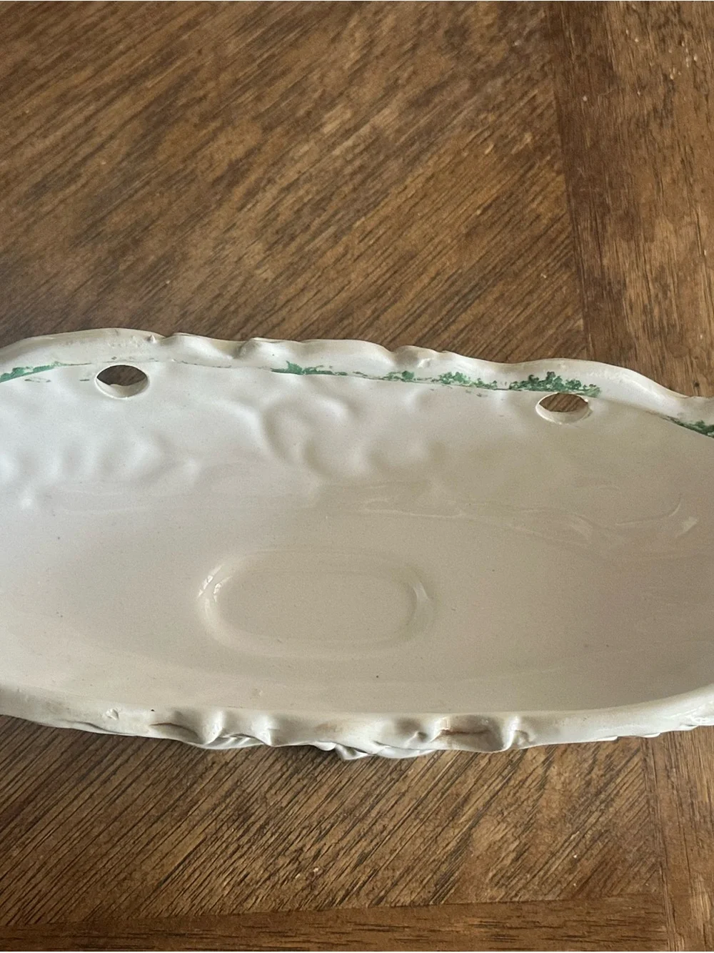 VNTG: IMARCO Rococo White Floral Ceramic Centerpiece Bowl Italy 11in E-298